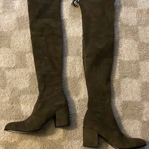 Olive Green Over-the-Knee Boots
